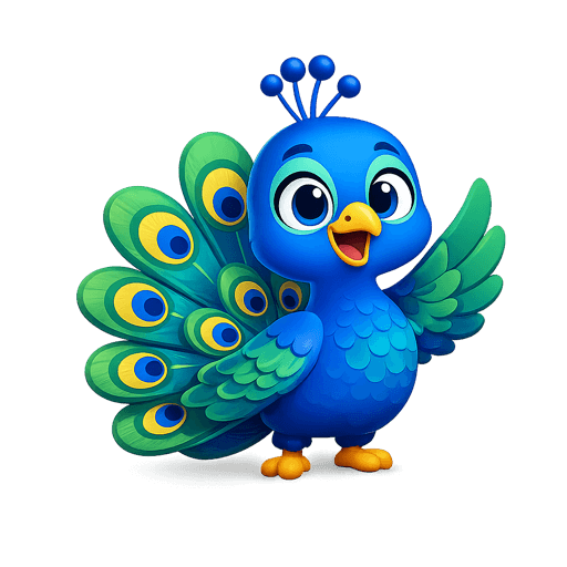 Mayu, the peacock mascot