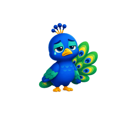 Mayu the peacock, mildly unimpressed
