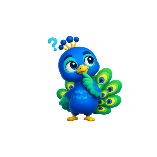Mayu the peacock thinking hard